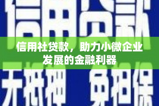 邱县信用社贷款，助力小微企业发展的金融利器