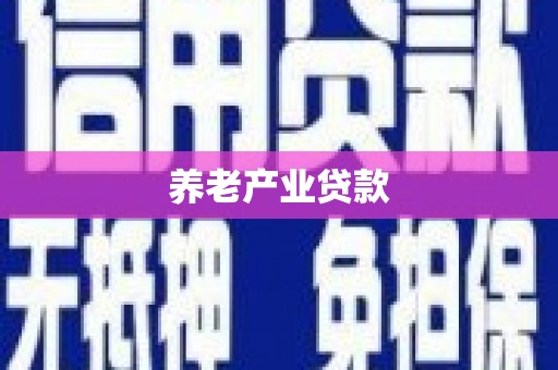 邱县养老产业贷款