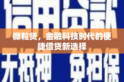 邱县微粒贷，金融科技时代的便捷借贷新选择