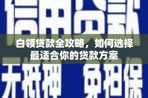 邱县白领贷款全攻略，如何选择最适合你的贷款方案